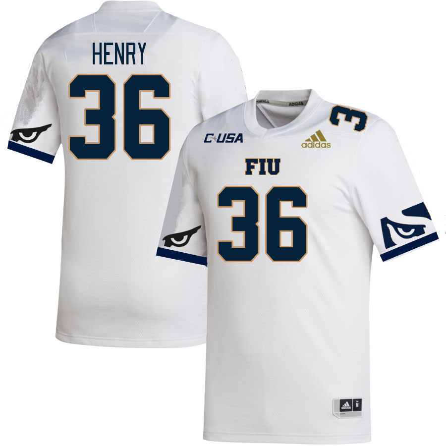 Men-Youth #36 Nate Henry Florida International Panthers College Football Jerseys Stitched Sale-White